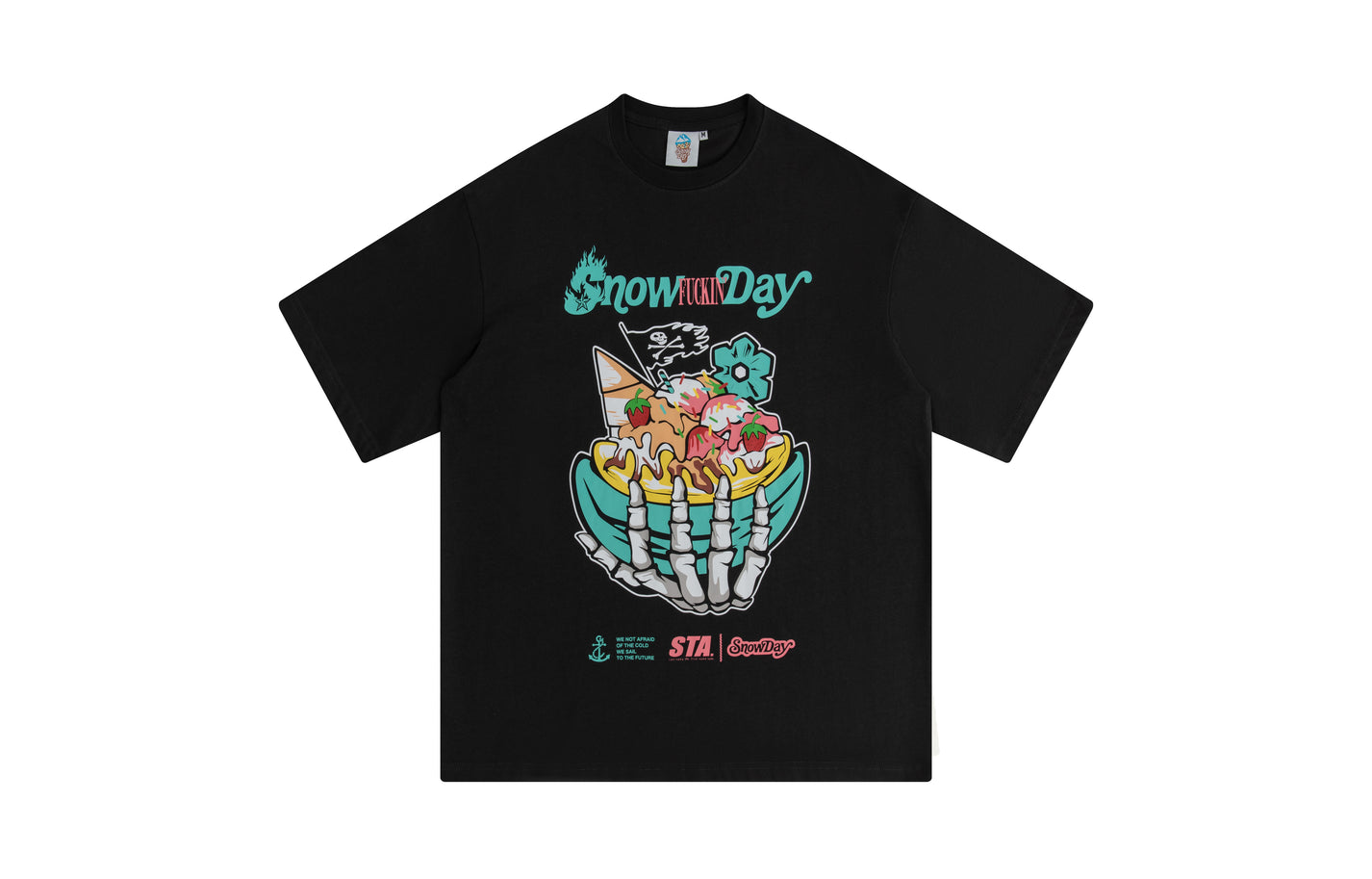 SnowdayxSTA Black Tee M