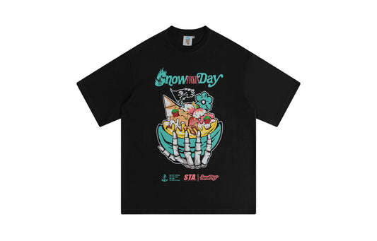 SnowdayxSTA Black Tee M