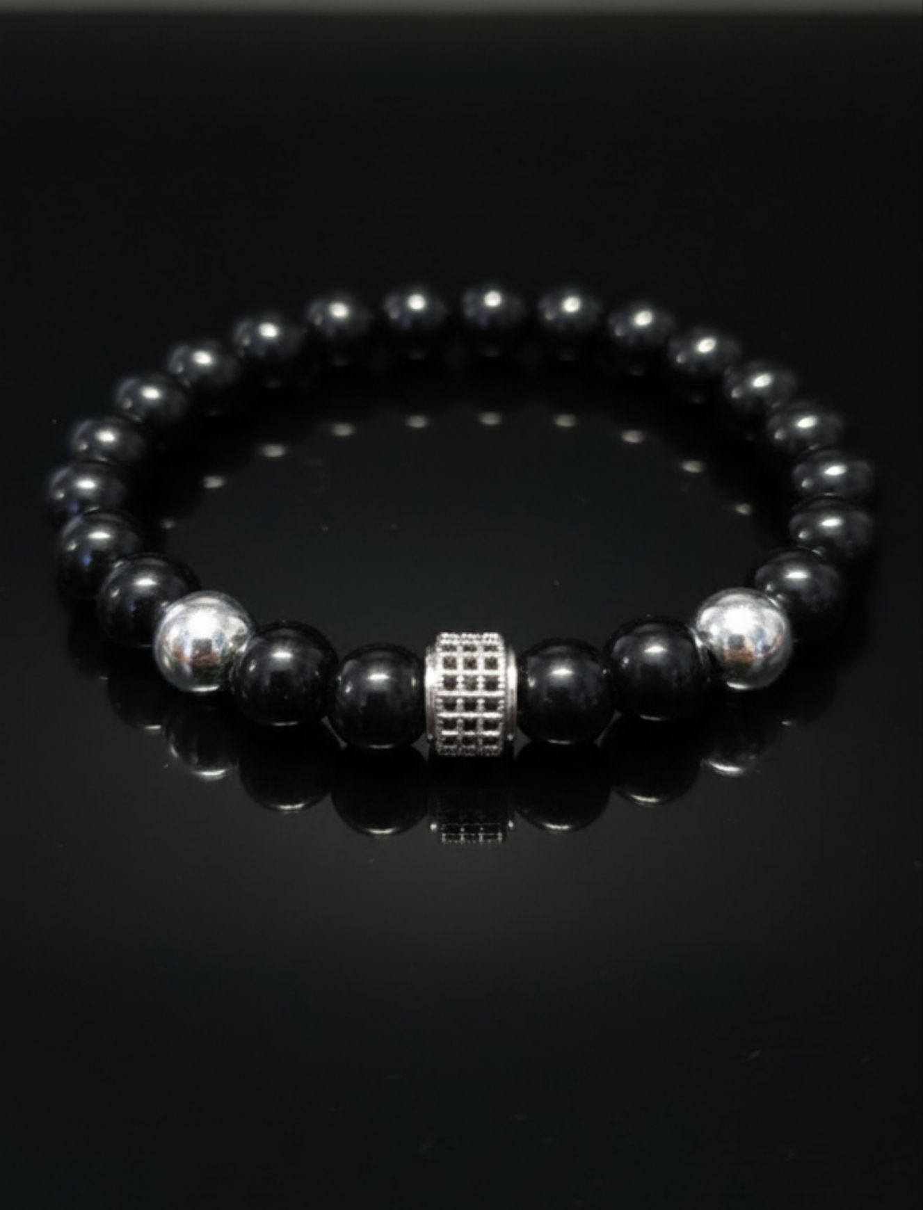 Gunmetal bead bracelet