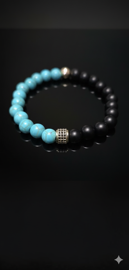 Turquoise and black bracelet